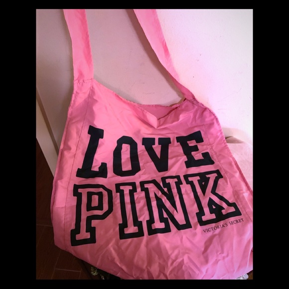 PINK Victoria's Secret Handbags - Pink Victoria’s Secret fabric tote bag